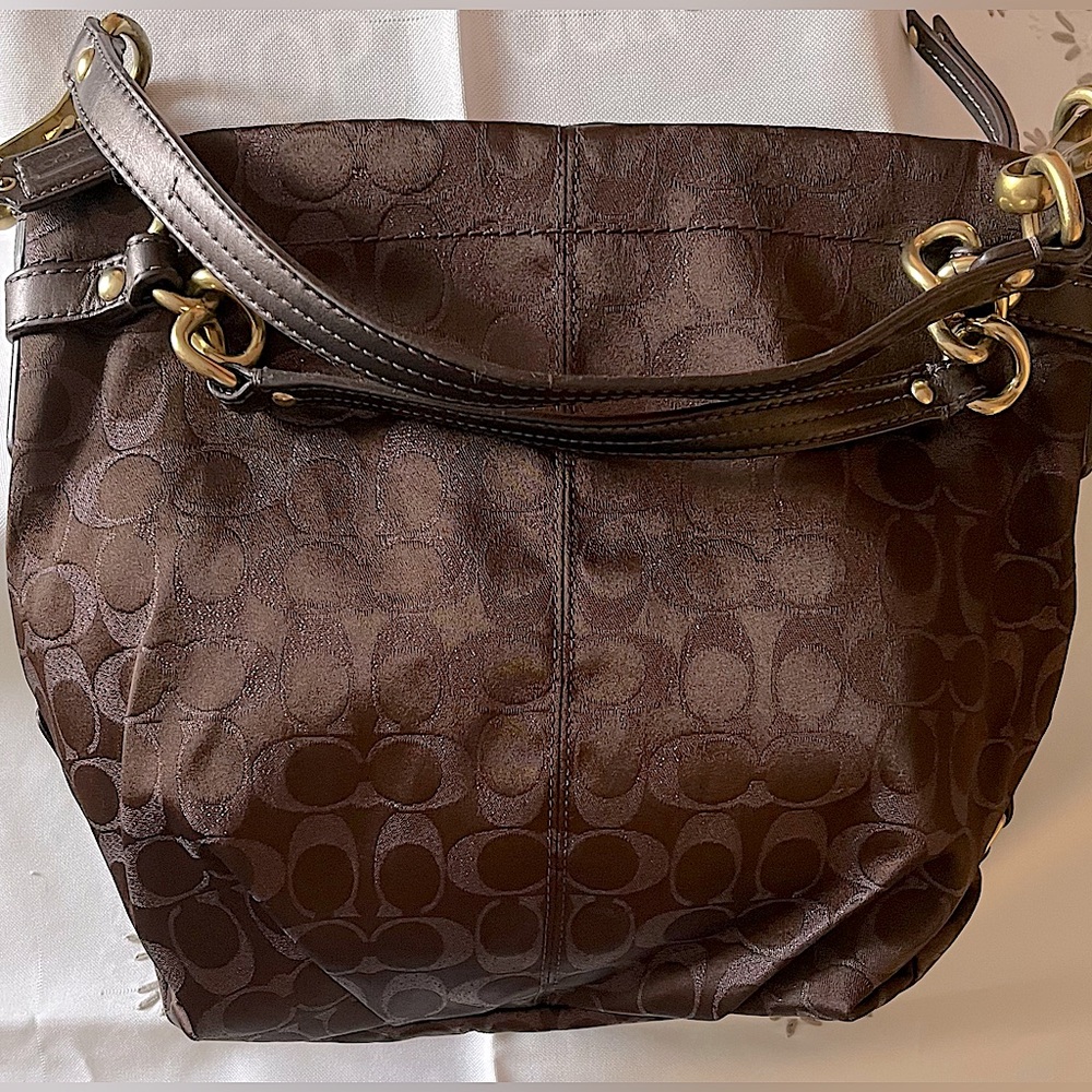 COACH Glitter Logo Brown Bag